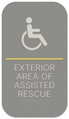 Exterior Area of Assisted Rescue Sign w/ISA Symbol
