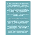 Florida Code - Human Trafficking Notice - Acrylic Material