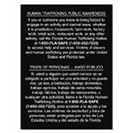 Florida Code - Human Trafficking Notice - Acrylic Material