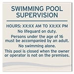 Front Desk Pool Supervision Sign - NJ Compliant