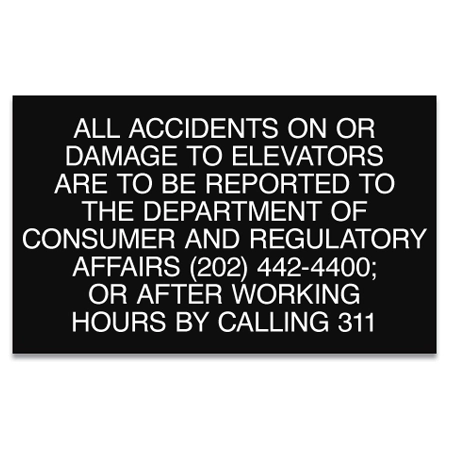 General Information Elevator Damage Sign