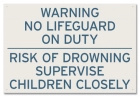 Georgia No Lifeguard On Duty Sign