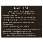 Grill Use Sign