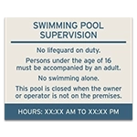 Guest Room Pool Supervision Sign - NJ Compliant