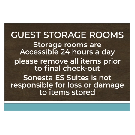 Guest Storage Rooms Sign