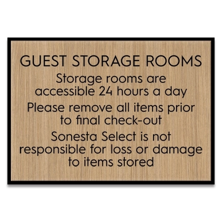 Guest Storage Rooms Sign