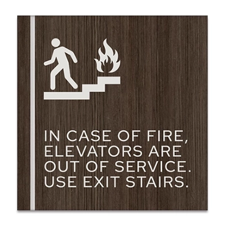 In Case of Fire, Elevators Are Out of Service... - No Braille
