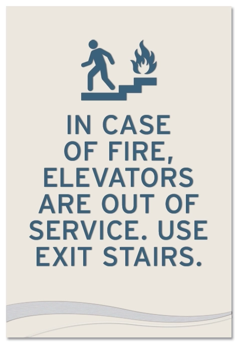 In Case of Fire, Elevators Are Out of Service... w/No Braille