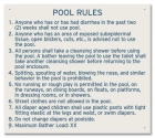 Indiana Pool Rules Sign
