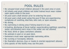 Maine Pool Rules Sign