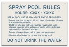 Montana Spray Pool Rules Sign