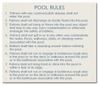New Hampshire Pool Rules Sign