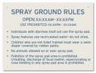 New York City Spray Ground Rules Sign