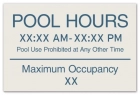 New York Pool Hours and Max Occupancy Sign