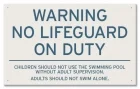 North Carolina No Lifeguard On Duty Sign