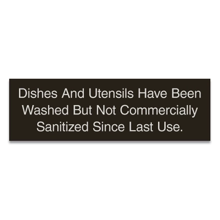 Not Commercially Sanitized Sign - Alabama Compliant