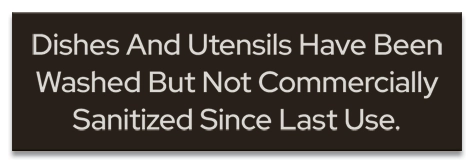 Not Commercially Sanitized Sign - Alabama Compliant