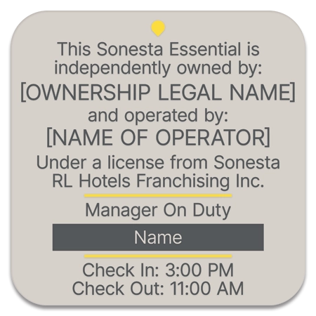 Owner/Operator Plaque