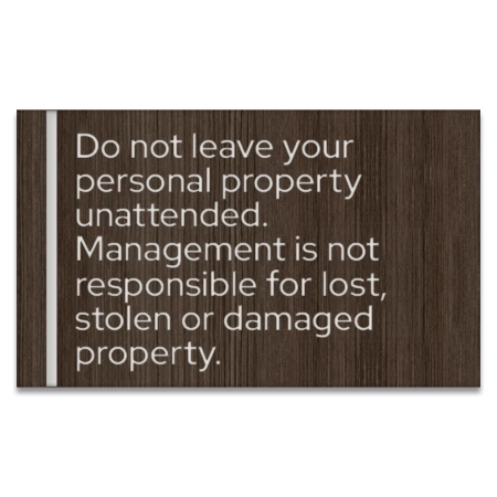 Personal Property Unattended Sign