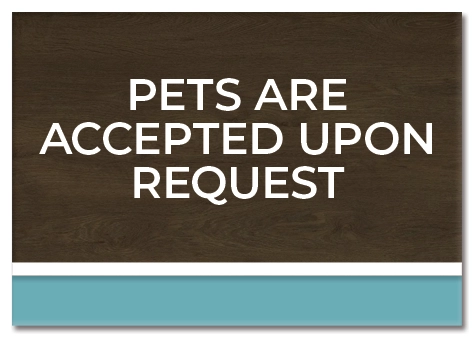 Pets Are Accepted Upon Request Sign