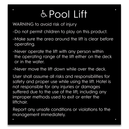 Pool Lift Rules w/ ISA Symbol