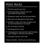 Pool Rules Sign