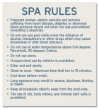 Prince Williams & Virginia Beach Spa Rules Sign