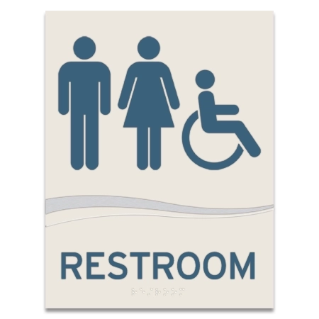 Restroom Sign w/Unisex & ISA Symbols