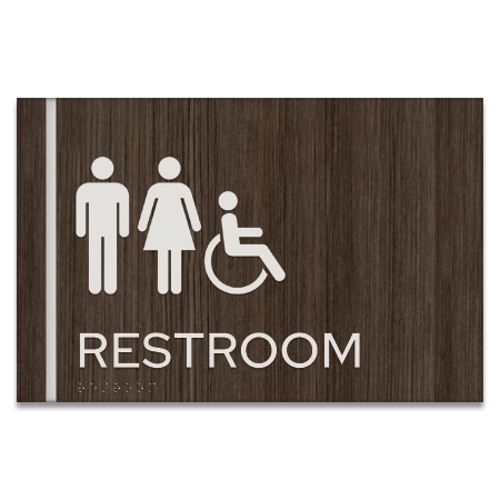 Restroom Sign w/Unisex & ISA Symbols