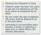 Roanoke, Virginia Pool Rules Sign