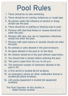 South Carolina Pool Rules Sign
