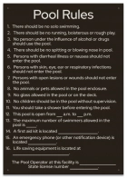 State Pool & Spa Signs - Pool Rules - South Carolina Compliant
