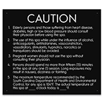 State Pool & Spa Signs - Spa Rules - South Carolina Compliant