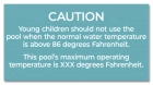 State Pool Sign - Caution Pool Temperature - Michigan Compliant