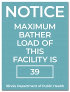 State Pool Sign - Max Bather Load - Illinois Compliant