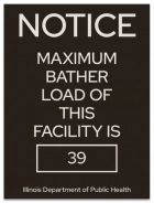 State Pool Sign - Max Bather Load - Illinois Compliant