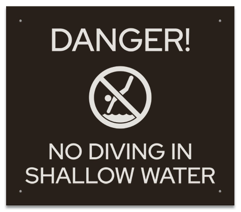 State Pool Sign - No Diving - Maryland Compliant