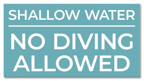 State Pool Sign - No Diving - South Carolina Compliant