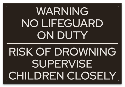 State Pool Sign - No Lifeguard - Georgia Compliant