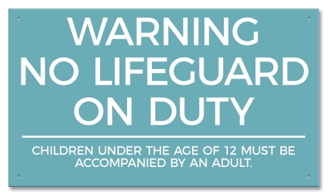 State Pool Sign - No Lifeguard - Iowa Compliant