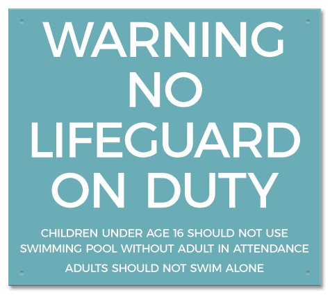 State Pool Sign - No Lifeguard - Massachusetts Compliant