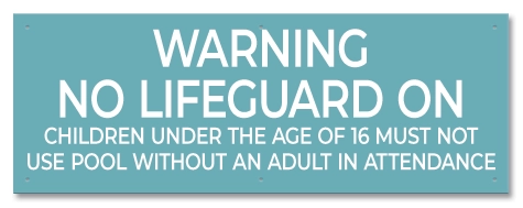 State Pool Sign - No Lifeguard - Nebraska Compliant