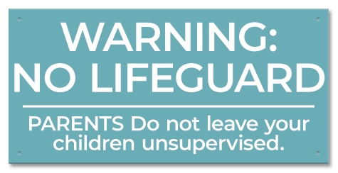 State Pool Sign - No Lifeguard on Duty - Oregon Compliant