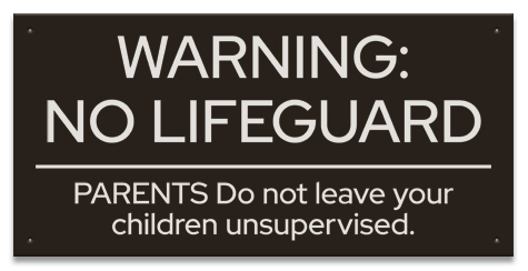 State Pool Sign - No Lifeguard on Duty - Oregon Compliant