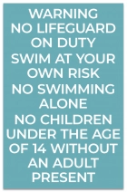 State Pool Sign - No Lifeguard - Virginia Compliant