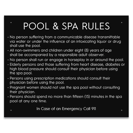State Pool Sign - Pool and Spa Rules - Wyoming Compliant
