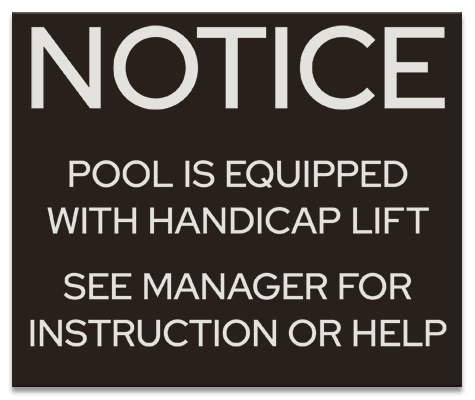 State Pool Sign - Pool Lift - Illinois Compliant
