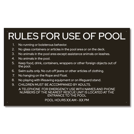 State Pool Sign - Pool Rules and Regulations - Mobile, AL Compliant