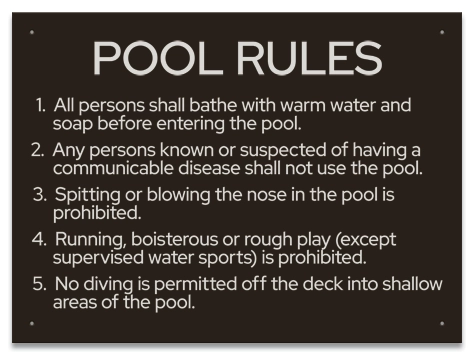 State Pool Sign - Pool Rules - Connecticut Compliant