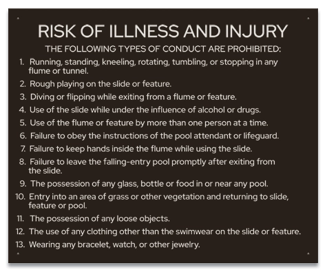 State Pool Sign - Pool Rules - Georgia Compliant